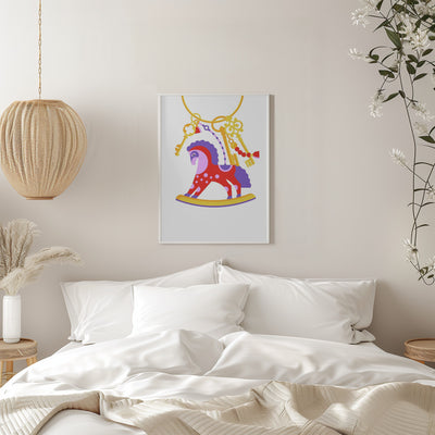 Horsy Toy Playful Simple Deco Illustration For Kids - Stretched Canvas, Poster or Fine Art Print I Heart Wall Art