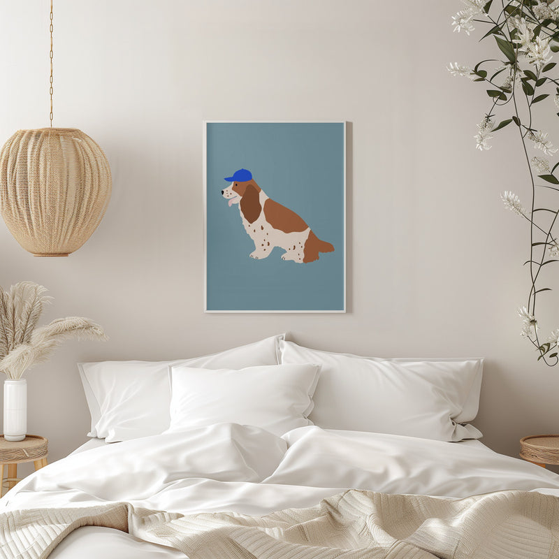 Cocker Spaniel with Cap - Stretched Canvas, Poster or Fine Art Print I Heart Wall Art