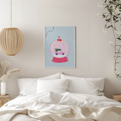 Snowglobe Pink - Stretched Canvas, Poster or Fine Art Print I Heart Wall Art