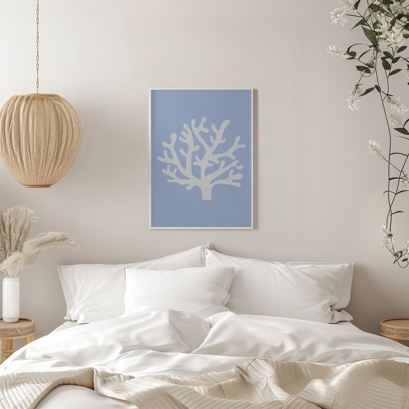 Coral Chambray Blue - Stretched Canvas, Poster or Fine Art Print I Heart Wall Art