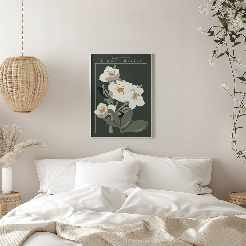 Flower Market London Hellebore - Stretched Canvas, Poster or Fine Art Print I Heart Wall Art