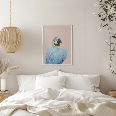 Blue Macaw - Stretched Canvas, Poster or Fine Art Print I Heart Wall Art