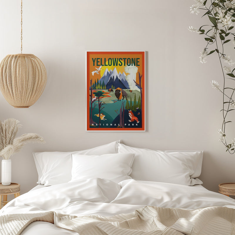 Yellowstone National Park Travel Art - Stretched Canvas, Poster or Fine Art Print I Heart Wall Art