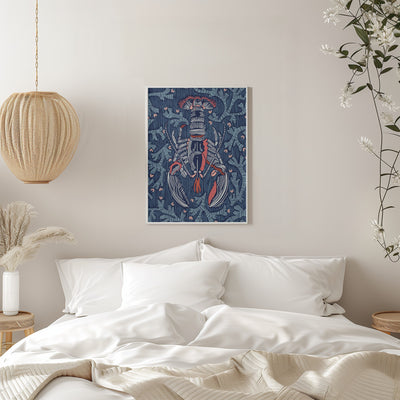 Crustacean Core navy - Stretched Canvas, Poster or Fine Art Print I Heart Wall Art