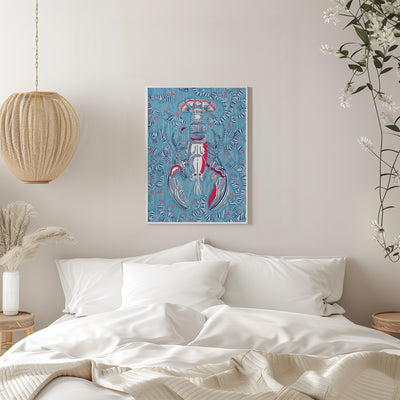 Crustacean Core summer blue - Stretched Canvas, Poster or Fine Art Print I Heart Wall Art