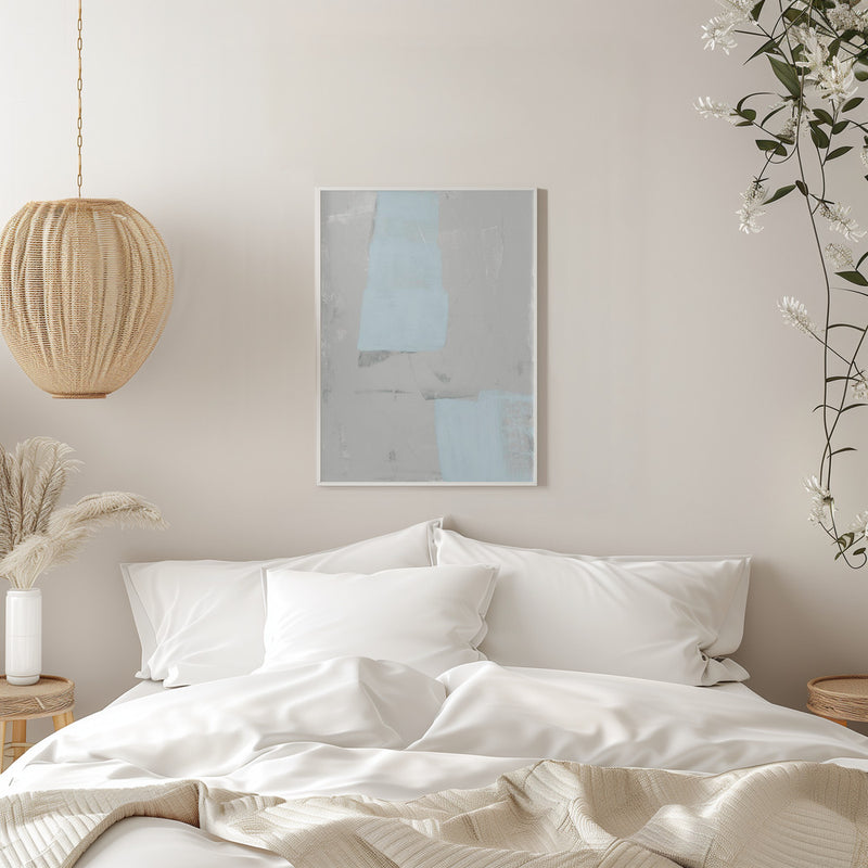 Pale Blue Grey Texture - Stretched Canvas, Poster or Fine Art Print I Heart Wall Art