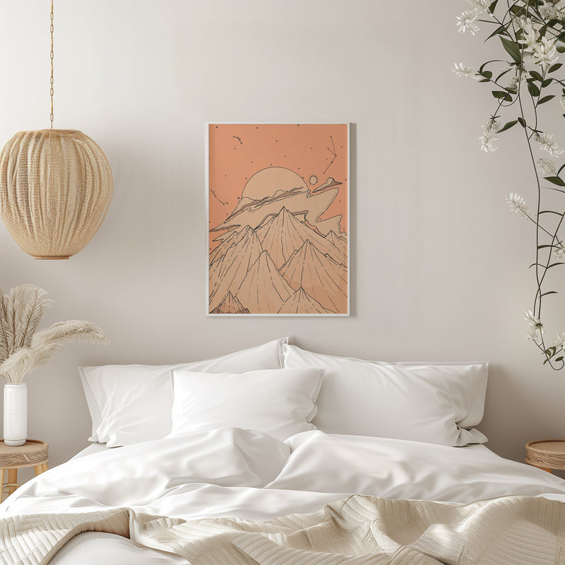 Peach Cloud Peaks - Stretched Canvas, Poster or Fine Art Print I Heart Wall Art