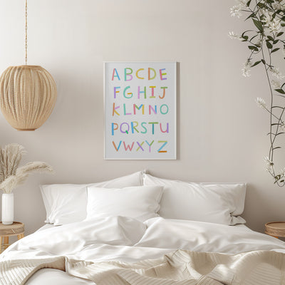 Hand Drawn Alphabet by Artist Carla Daly - Stretched Canvas, Poster or Fine Art Print I Heart Wall Art