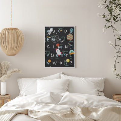 Illustrated Space Alphabet by Artist Carla Daly - Stretched Canvas, Poster or Fine Art Print I Heart Wall Art