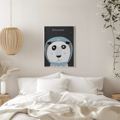 Discover Space with Cute Panda Spaceman by Artist Carla Daly - Stretched Canvas, Poster or Fine Art Print I Heart Wall Art