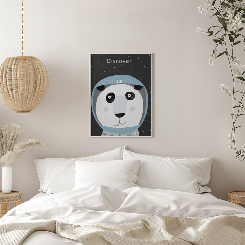 Discover Space with Cute Panda Spaceman by Artist Carla Daly - Stretched Canvas, Poster or Fine Art Print I Heart Wall Art