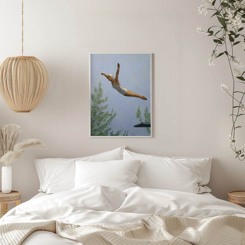 Diver With Trees - Stretched Canvas, Poster or Fine Art Print I Heart Wall Art