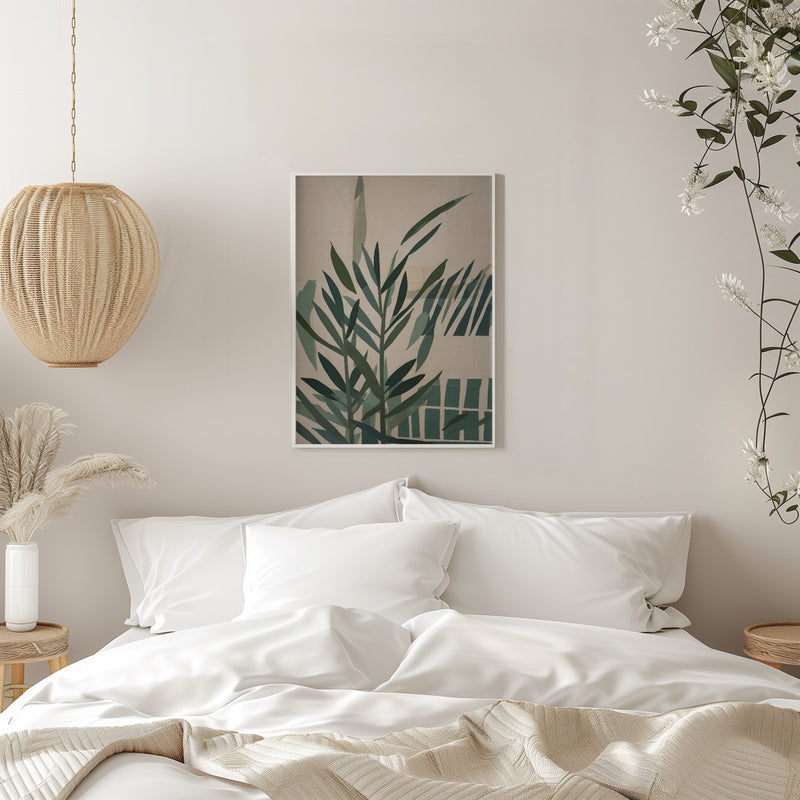 Paper Cut Green Leaves No.2 - Stretched Canvas, Poster or Fine Art Print I Heart Wall Art