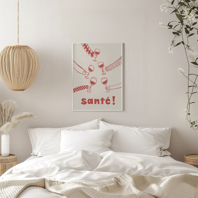 Santé! Wine Party with Friends - Stretched Canvas, Poster or Fine Art Print I Heart Wall Art