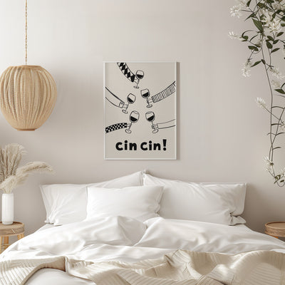 Cin cin! Wine Party with Friends - Stretched Canvas, Poster or Fine Art Print I Heart Wall Art