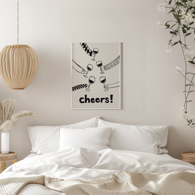 Cheers! Wine Celebration - Stretched Canvas, Poster or Fine Art Print I Heart Wall Art