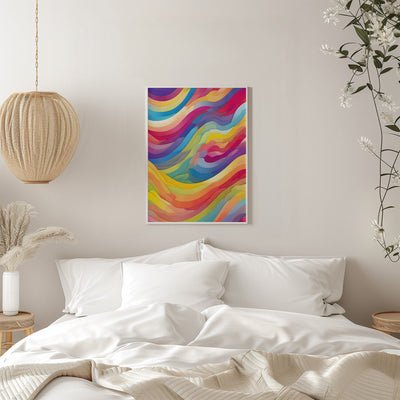 Rainbow Waves - Stretched Canvas, Poster or Fine Art Print I Heart Wall Art