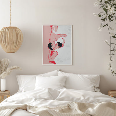 Ethereal Kiss In the Waves - Stretched Canvas, Poster or Fine Art Print I Heart Wall Art