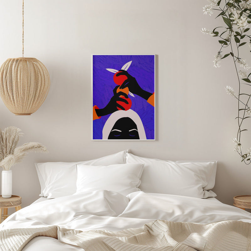 Hands On Orange - Stretched Canvas, Poster or Fine Art Print I Heart Wall Art