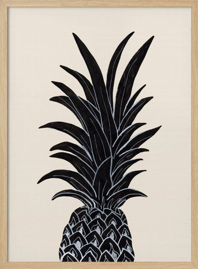 Black Pineapple - Stretched Canvas, Poster or Fine Art Print I Heart Wall Art