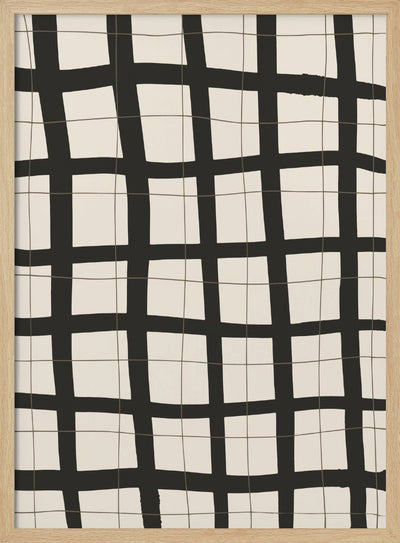 Black Grid - Stretched Canvas, Poster or Fine Art Print I Heart Wall Art