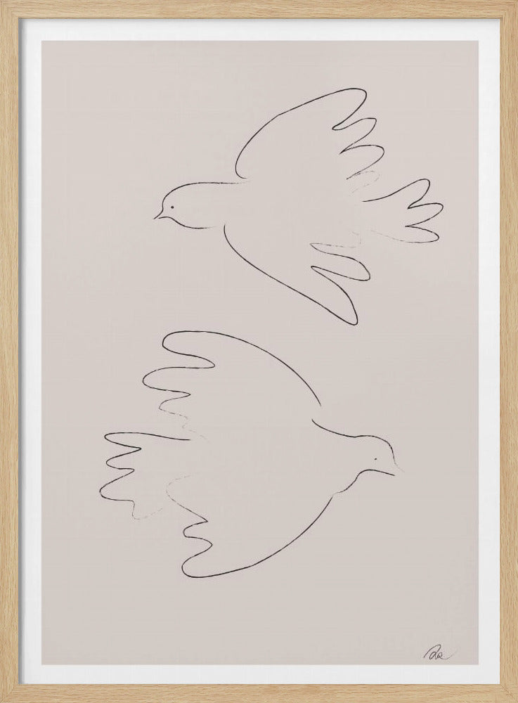 Two Doves - Stretched Canvas, Poster or Fine Art Print I Heart Wall Art