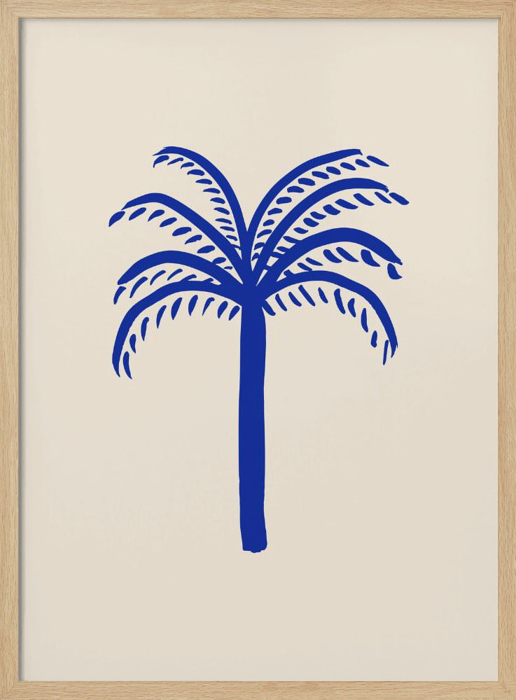 Blue Palm - Stretched Canvas, Poster or Fine Art Print I Heart Wall Art