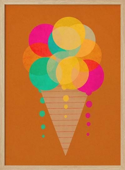 Neon Ice Cream - Stretched Canvas, Poster or Fine Art Print I Heart Wall Art