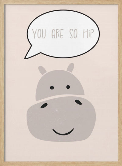 Hippo nursery print - Stretched Canvas, Poster or Fine Art Print I Heart Wall Art