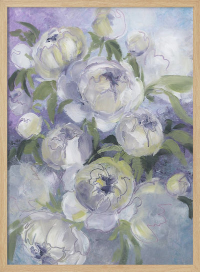 Sady painterly florals in violet - Stretched Canvas, Poster or Fine Art Print I Heart Wall Art