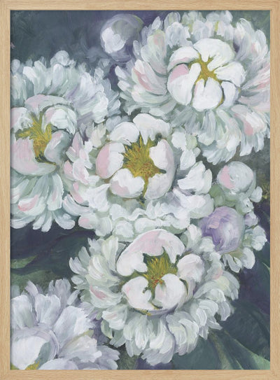 Willoh painterly peonies - Stretched Canvas, Poster or Fine Art Print I Heart Wall Art