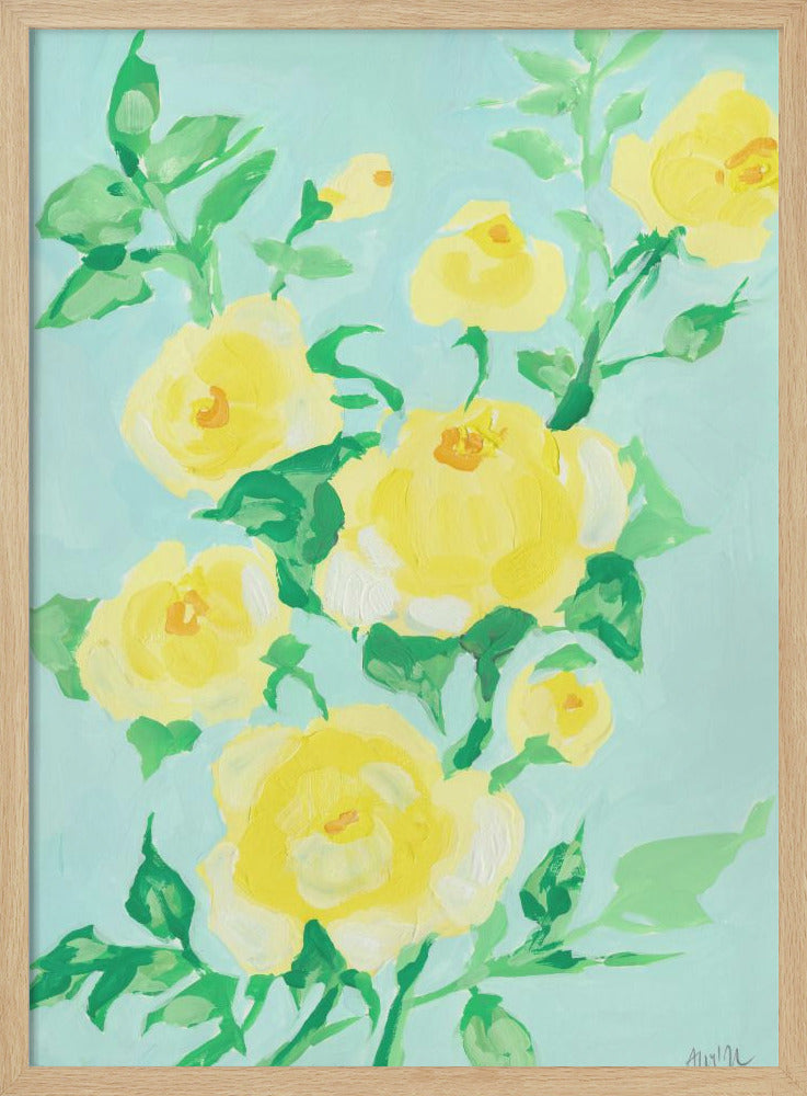 Lemon Roses - Stretched Canvas, Poster or Fine Art Print I Heart Wall Art