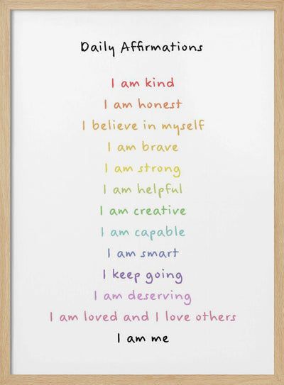 Children's affirmations emotions print 3 - Stretched Canvas, Poster or Fine Art Print I Heart Wall Art