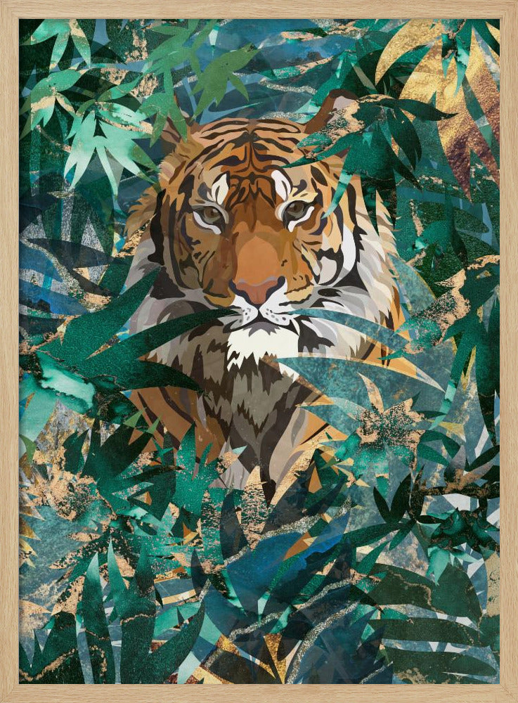 Tiger in the jungle 2 - Stretched Canvas, Poster or Fine Art Print I Heart Wall Art