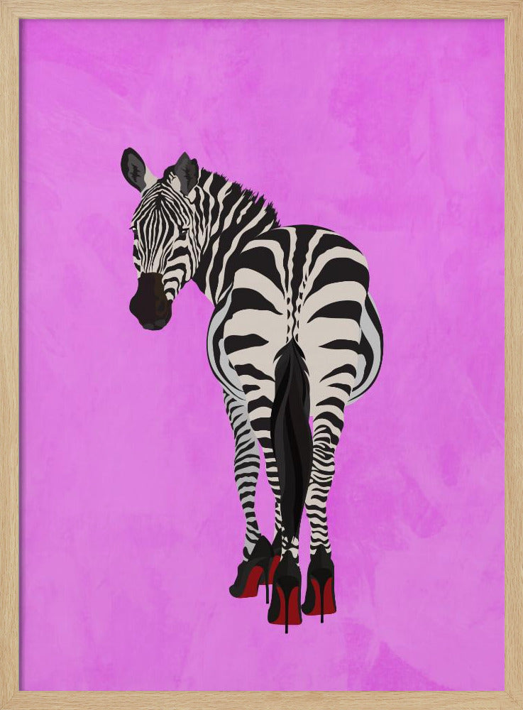 Zebra Shoes pink - Stretched Canvas, Poster or Fine Art Print I Heart Wall Art