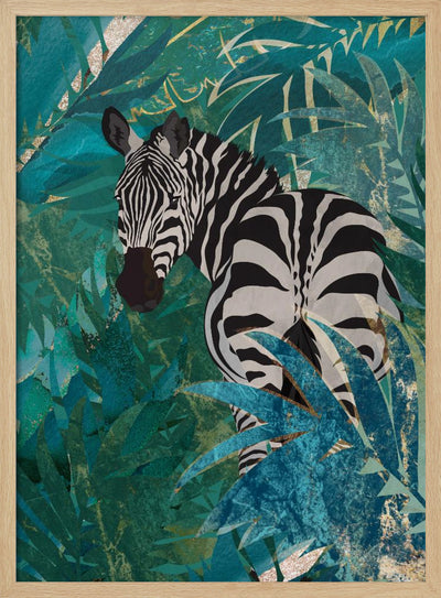 Zebra in the jungle 1 - Stretched Canvas, Poster or Fine Art Print I Heart Wall Art