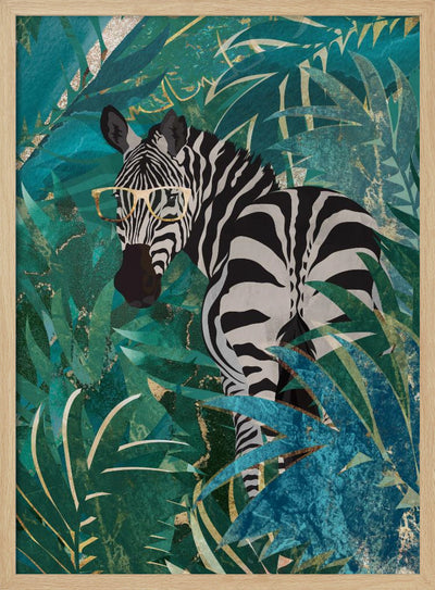 Zebra in the jungle 2 - Stretched Canvas, Poster or Fine Art Print I Heart Wall Art