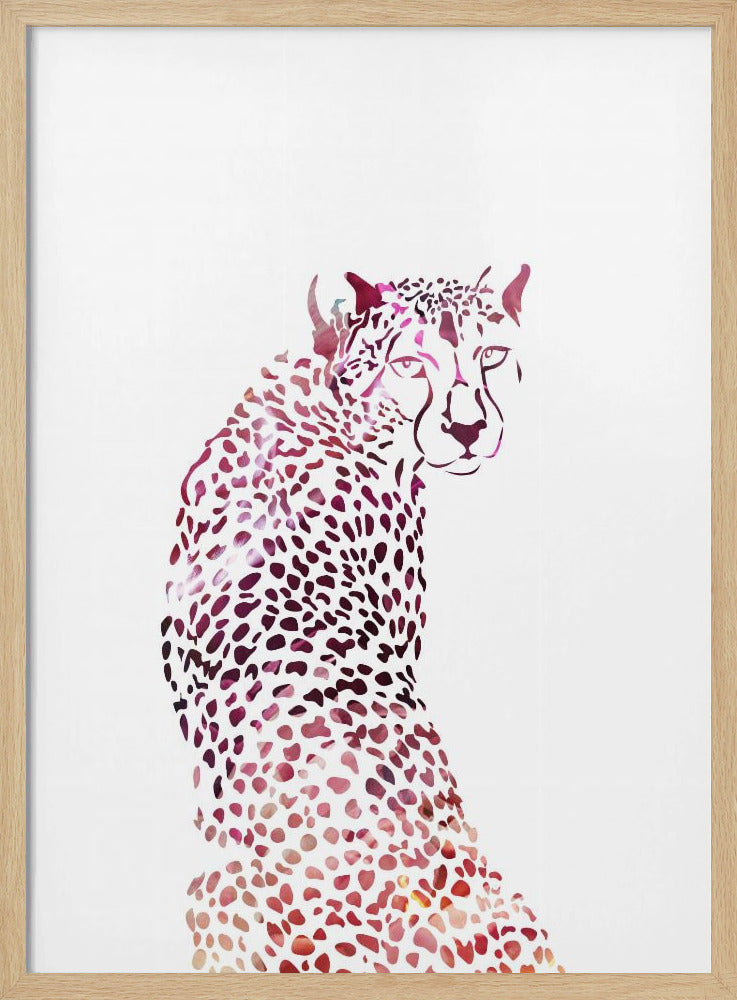 Pink Cheetah - Stretched Canvas, Poster or Fine Art Print I Heart Wall Art