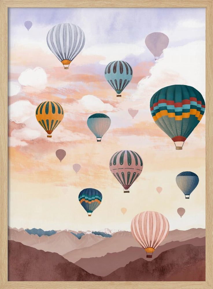 Airballoon Sky - Stretched Canvas, Poster or Fine Art Print I Heart Wall Art