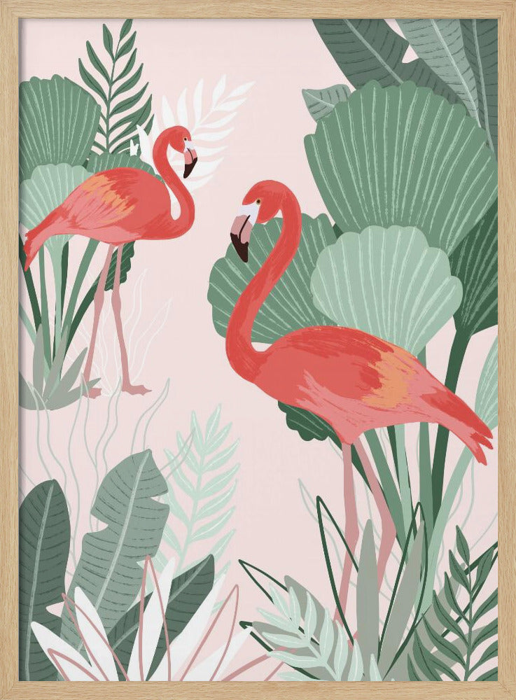 Flamingo Dreams - Stretched Canvas, Poster or Fine Art Print I Heart Wall Art