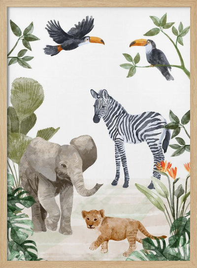 Jungle Babies - Stretched Canvas, Poster or Fine Art Print I Heart Wall Art