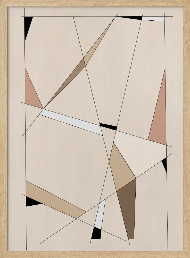 Geometric Beige Art - Stretched Canvas, Poster or Fine Art Print I Heart Wall Art