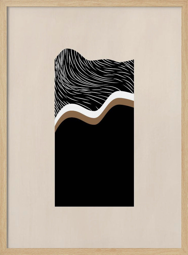 Monochrome Waves - Stretched Canvas, Poster or Fine Art Print I Heart Wall Art
