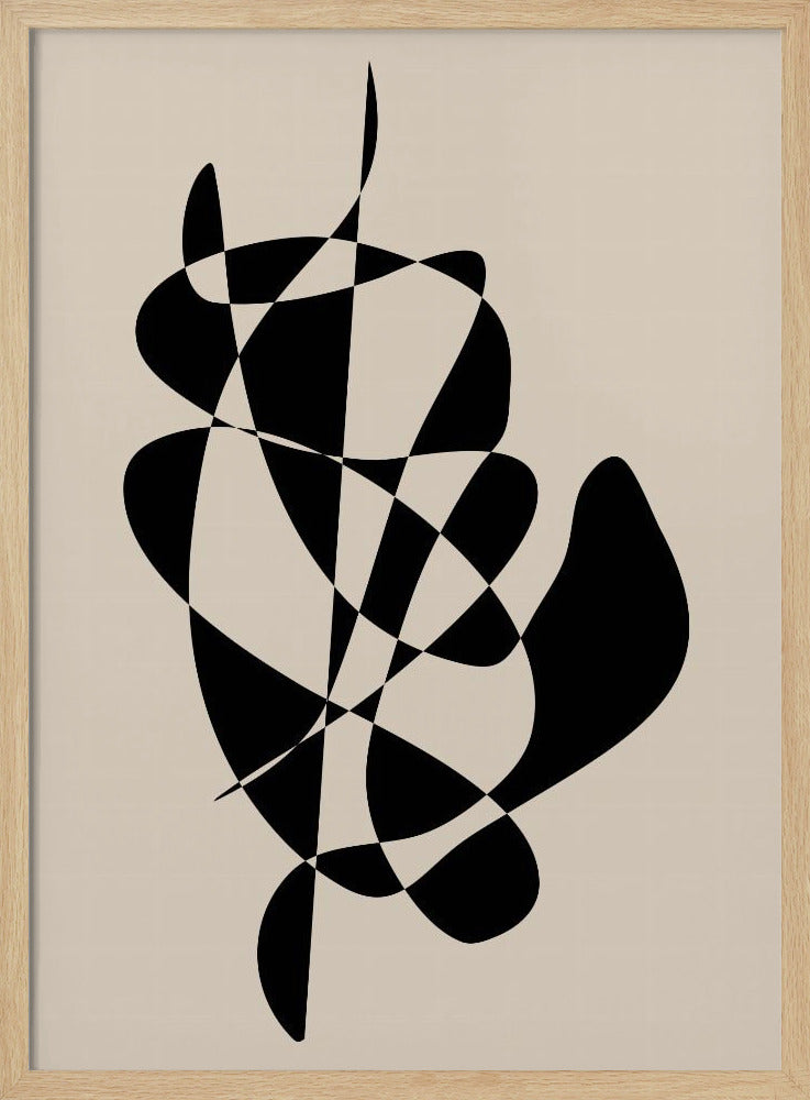 Abstract Black Shapes - Stretched Canvas, Poster or Fine Art Print I Heart Wall Art