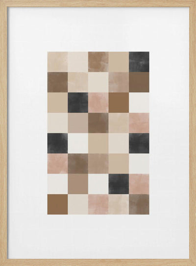 Geometric Pattern of Muted Earthy Tones - Stretched Canvas, Poster or Fine Art Print I Heart Wall Art