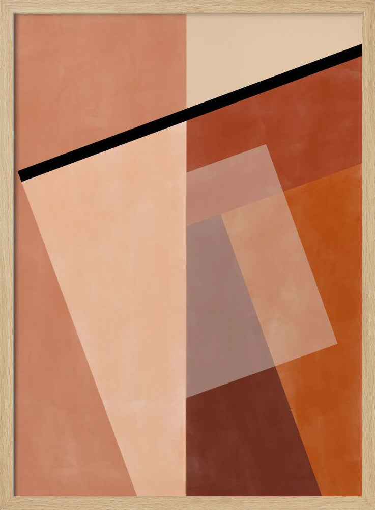 Geometric Shapes And Warm Earth Tones - Stretched Canvas, Poster or Fine Art Print I Heart Wall Art