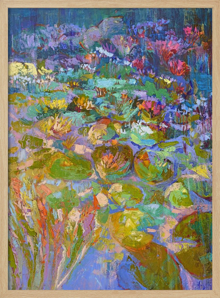 Lush Water Lilies - Stretched Canvas, Poster or Fine Art Print I Heart Wall Art