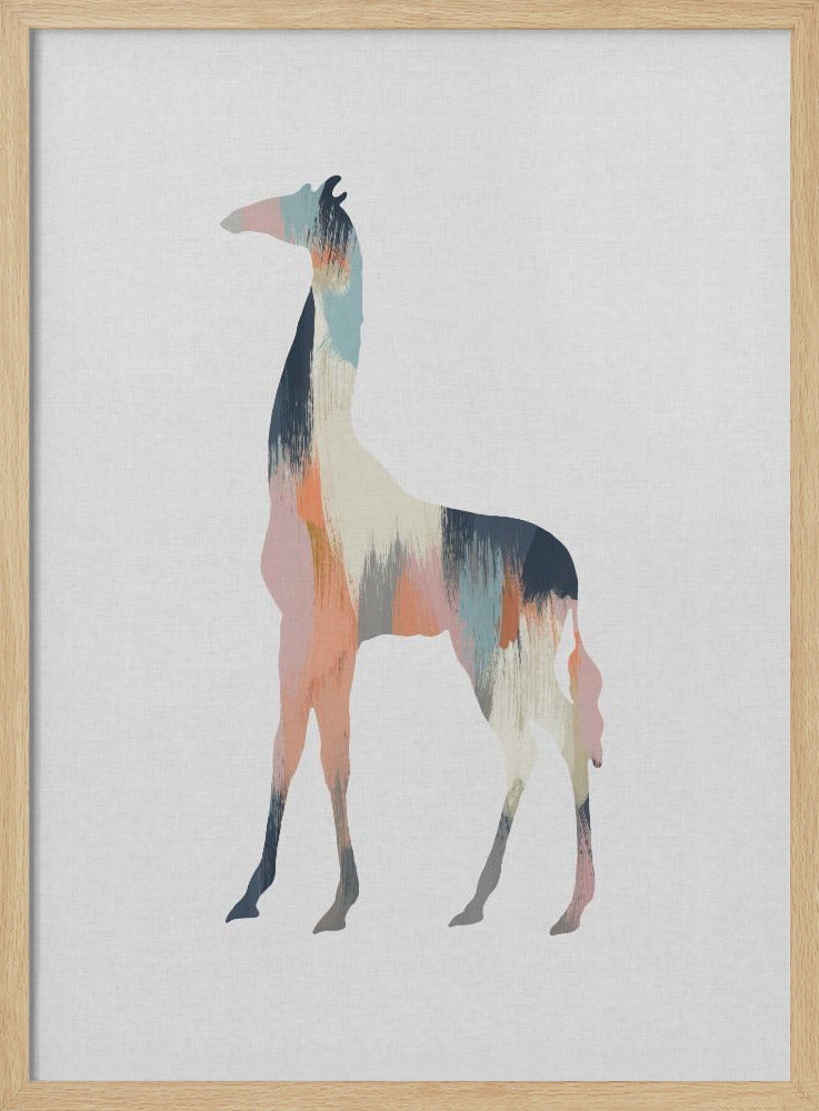 Pastel Giraffe - Stretched Canvas, Poster or Fine Art Print I Heart Wall Art