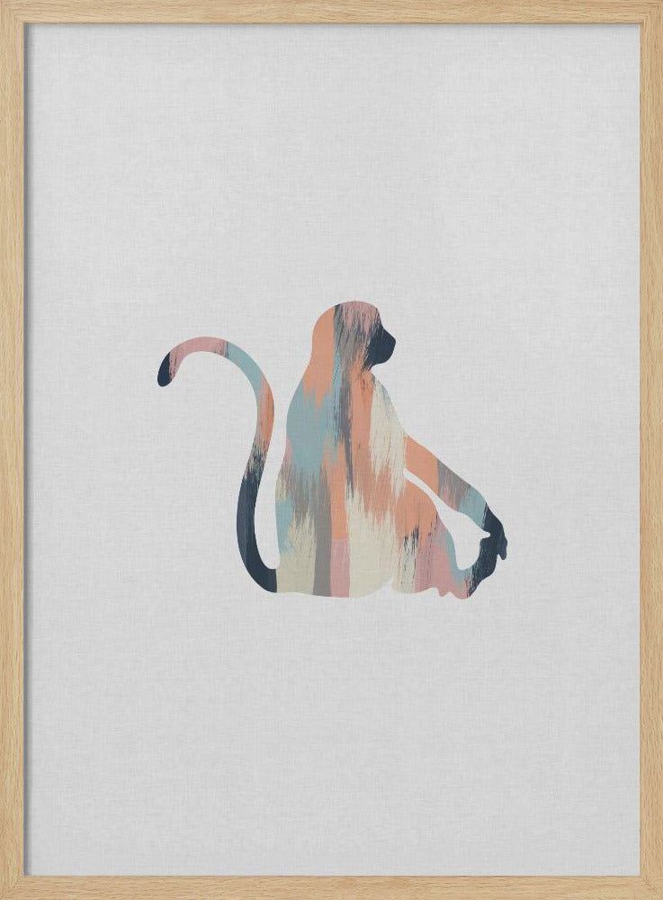 Pastel Monkey - Stretched Canvas, Poster or Fine Art Print I Heart Wall Art