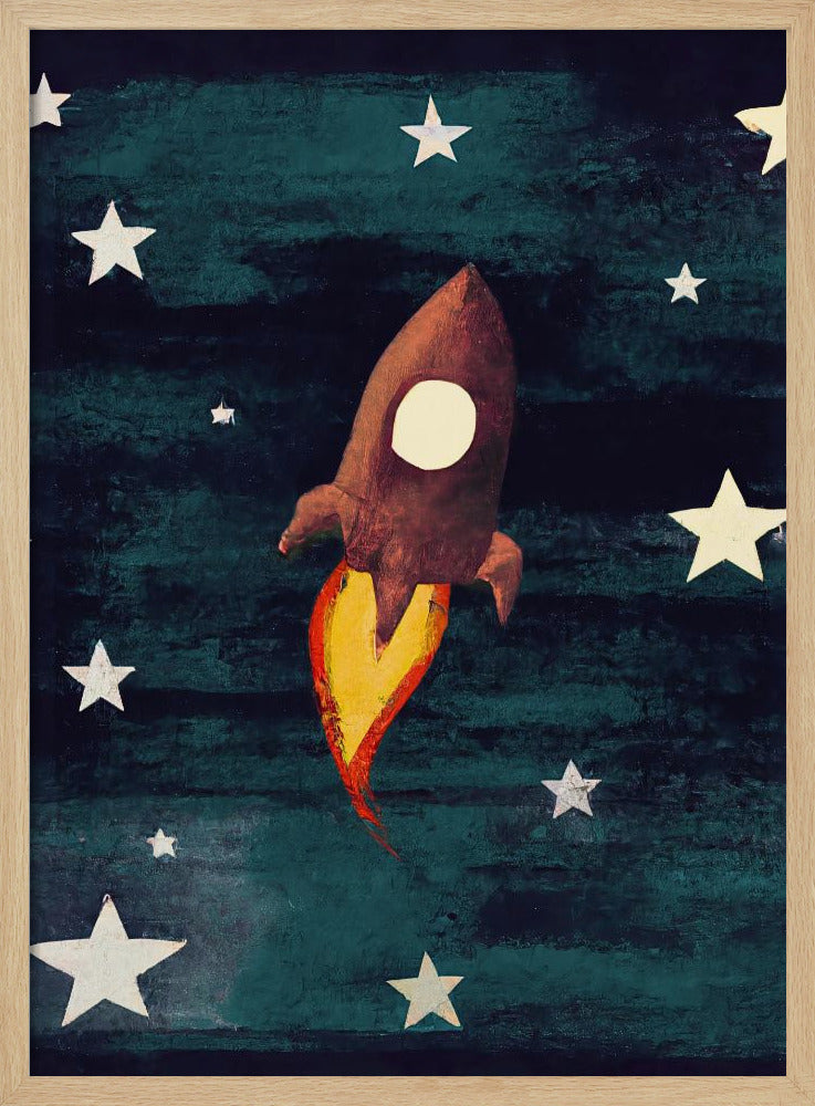 Rocket Love - Stretched Canvas, Poster or Fine Art Print I Heart Wall Art